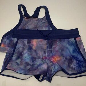 Athleta Girl Multi Tie Dye Bikini Top & Cannonball Short Swimsuit